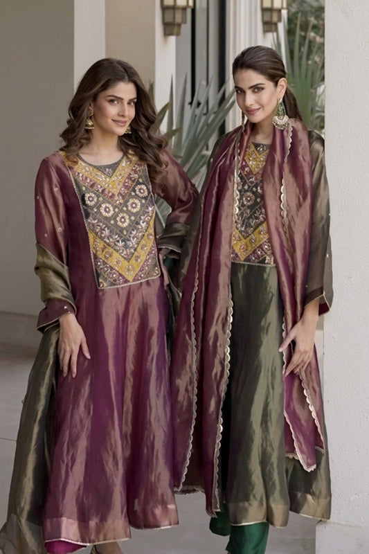 Priyanka and Neha Nagar in Navratna Kurta Set